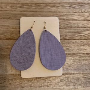 Nickel and Suede Lavender Small Earrings